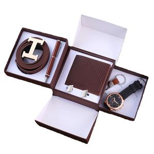 2023 Birthday Gifts for Men Father's Day with Watch Belt <b>Glasses</b> Belt Wallet Keychain Gift Custom Business Gifts Set for Client - Product Image 1