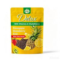 Complément Alimentaire en Poudre Détox aux Fruits et Légumes NUXY pour le Commerce International - Kiwi, Ananas, Fraise, Graines de Chia - Sachet Riche en Nutriments