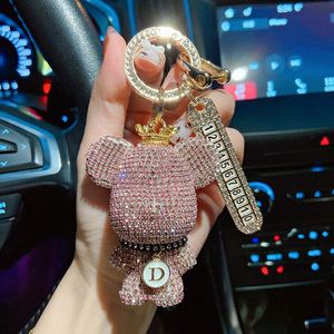 Cute Rhinestone Wristlet Bling Teddy Bear Keychain for Car Crystal Anti Lose <b>Key</b> <b>Chains</b> - Product Image 1