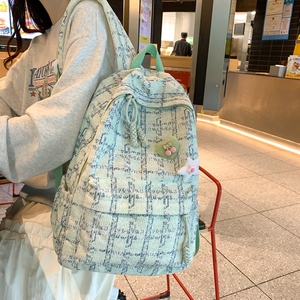 Nueva Mochila Escolar Ligera de Nailon con Diseño a Cuadros, 36 55L, Gran Capacidad, para Chicas de Secundaria y Universidad, con Forro de Poliéster - Product Image 2