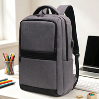Sac à dos pour ordinateur portable écologique avec port de charge USB pour hommes et femmes, 15,6 pouces, résistant aux chocs, en Oxford, pour les voyages et le travail