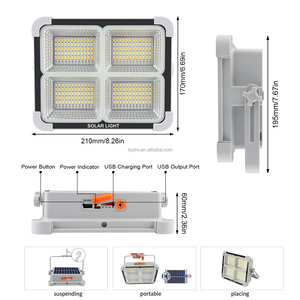 Projecteur Solaire LED d'Extérieur à Économie d'Énergie 5 Modes Stock Entrepôt Allemagne Lumière d'Urgence pour Randonnée Camping Pêche Jardin - Product Image 3