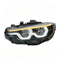 SJC USA STOCK V3 LED-Scheinwerfer für BMW F32 F36 F80 F82 Dreifarbige Gelb-Weiß-Amber DRL Silbernes Gehäuse Scheinwerfer-Set