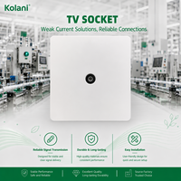 Prise murale coaxiale TV Kolani standard britannique 90x86mm blanc mat, port antenne F-Type en PC ignifuge, sortie de signal