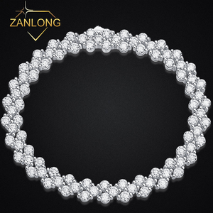 Zanlong L21852 cuore <span class=keywords><strong>roma</strong></span> tre principessa taglio Moissanite combinazione mosaico fila amore cubano catena <span class=keywords><strong>Tennis</strong></span> bracciale in oro - Product Image 1