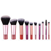Gmagic 10 Pcs Cosmétique Pas Cher Eco Friendly Synthétique Visage Vegan Travel Size Eye Pink Makeup Brush Set Mini With Pouch