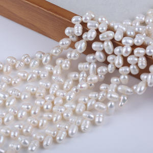 Perles d'eau douce naturelles en forme de riz de 6-7 mm en gros, accessoires semi-finis faits à la main pour collier et bracelet - Product Image 5