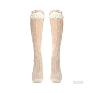 Calcetines hasta la rodilla con encaje para botas, RJ-L0109