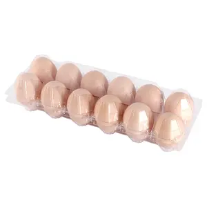 Disposable Biodegradable Egg Packing Boxes Clear Corn Starch Blister Clam Shell Egg Packaging PET Agriculture Customized Tray
