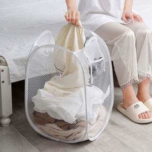 <b>Foldable</b> <b>Laundry</b> Fold Pop up Storage Bag <b>Laundry</b> <b>Basket</b> Bag with Handle 110g Mesh <b>Laundry</b> <b>Baskets</b> OEM ODM 24 hours - Product Image 4