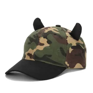 도매 겨울 모자 뿔 재미있는 동물 귀 야구 모자 모자 사용자 정의 로고