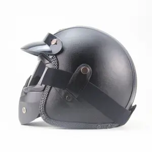 Cross-border cross-border foreign trade edition Four Seasons Helmet personality Retro helmet 3/4 leather helmet Patrol large