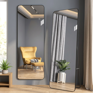 Miroir rectangulaire noir de luxe Smartspace (57x162 cm) - Product Image 3