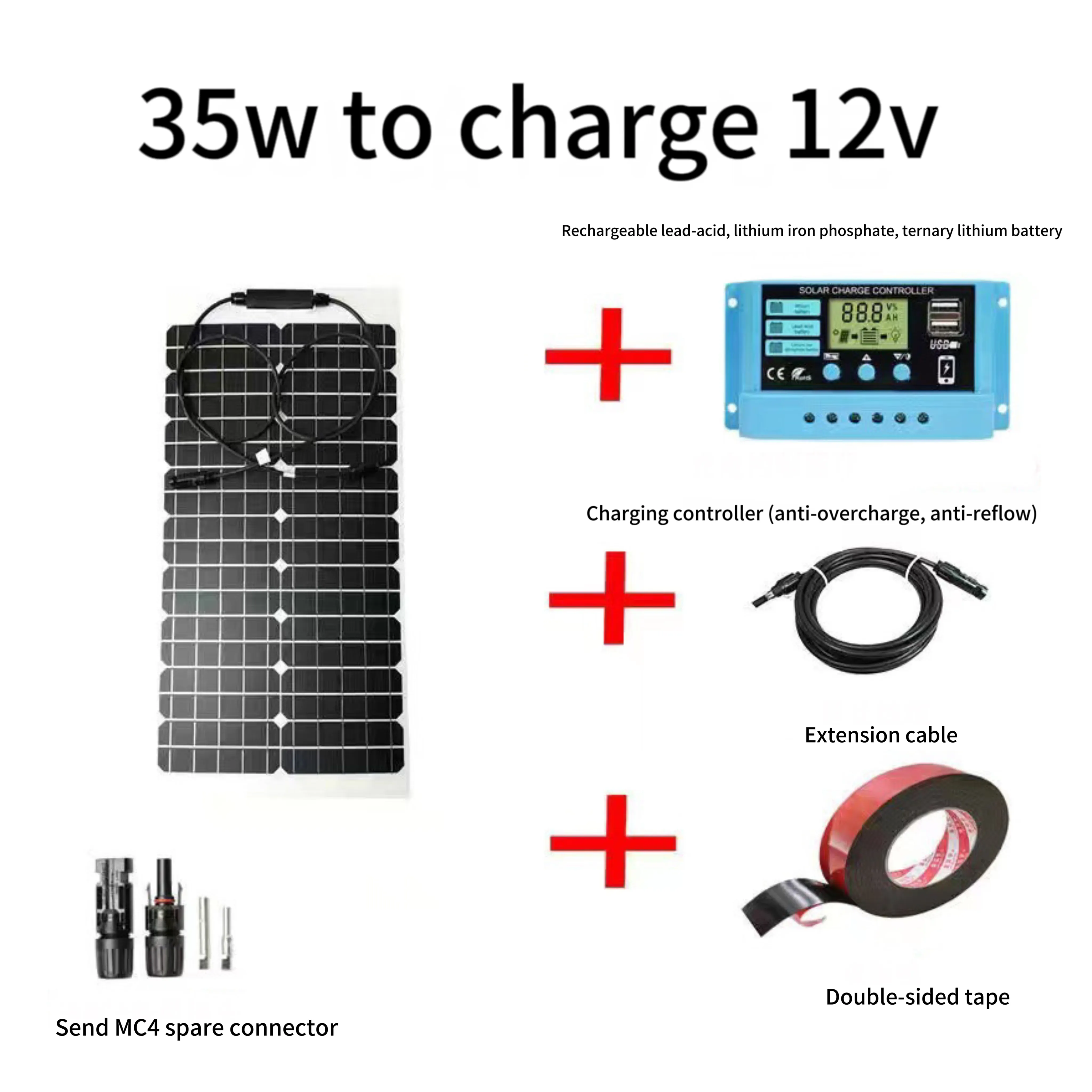35w 고효율 편리한 유연한 태양 전지판