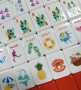 Juego de Mahjong Premium con Diseño de Peces y Corales - Fichas de Mahjong con Diseños de Peces y Corales, Regalo de Mahjong Acrílico para Amigos - Product Image 6