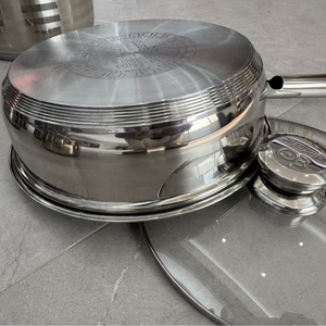 <span class=keywords><strong>Set</strong></span> di Pentole e Padelle in Acciaio Inox da 12 Pezzi, Economico, Antiaderente, per Cucina e Campeggio - Product Image 2