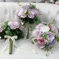 Bouquet de roses pour la mariée, décoration de mariage, bouquet de fleurs roses pour demoiselle d'honneur, bouquet de mariage