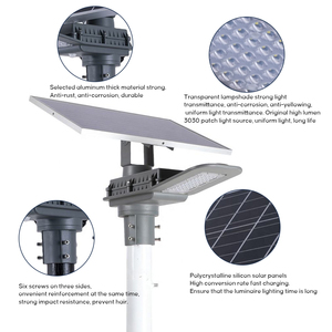 Bán tích hợp nhôm ngoài trời năng lượng mặt trời ánh sáng đường phố điều khiển từ xa chia Đèn năng lượng mặt trời với khả năng hiển thị cao trong đêm tối - Product Image 2