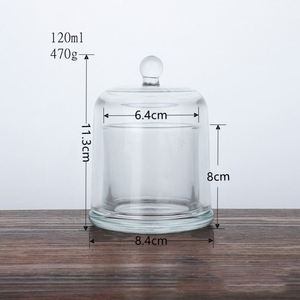 Custom Clear Bell Aroma Stone <b>Storage</b> <b>Container</b> Crystal Aromatherapy Holder Cups <b>Glass</b> Candles Cup With Cover - Product Image 3