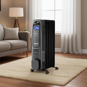 Calentador de Radiador con Relleno de Aceite Vevor de 1500W, Pantalla LED, Termostato, Calefacción Portátil para el Hogar - Product Image 2