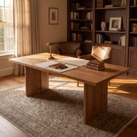 Table à manger en bois de style chinois classique, écologique, durable, design moderne pour villa, salon et cuisine/salle à manger