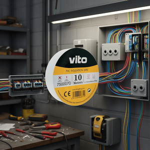 Ruban isolant en PVC Vito 15 mm 10 m blanc ignifuge - Product Image 3