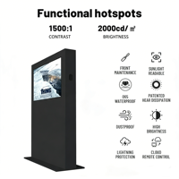 Dış Mekan IP65 55 İnç Yatay Ayaklı LCD Dijital Animasyonlu Kiosk, Alışveriş Merkezi, Sinema, Eğlence Parkı ve İstasyonlar için