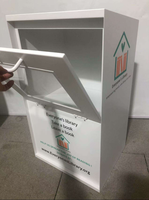 Petit présentoir de livres de bibliothèque pour l'extérieur-Étui ouvrable en métal blanc personnalisable