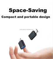 Adaptador OTG USB 3.0 Tipo-C Macho a Hembra para Laptop y Móvil, Salida de CC, Adaptador de Corriente de Aleación de Aluminio