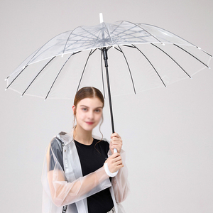<span class=keywords><strong>Parapluie</strong></span> <span class=keywords><strong>transparent</strong></span> de haute qualité, petit, frais, renforcé, résistant au <span class=keywords><strong>vent</strong></span>, en tissu PVC épaissi, 16 baleines - Product Image 4