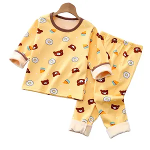 Conjunto de roupas íntimas infantis, conjunto de roupas íntimas em duas peças, moda infantil, para meninos e meninas, térmico, moda vermelha