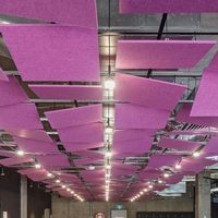 Panneau acoustique polygonal personnalisé, panneau acoustique en fibre de polyester écologique pour la décoration intérieure
