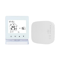 Termostato WiFi RF433 Tuya Smart Life con Receptor para Sistema de Calefacción de Caldera de Gas, Programable, Pantalla Táctil LCD, Control por Voz
