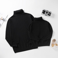 Pull en tricot uni assorti pour la famille, à manches longues, doux et chaud, pour parents et enfants, à porter au quotidien en automne et en hiver