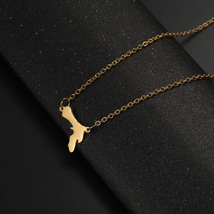 Collar de Cadena con Mapa de la Isla de Bonaire, Mar Caribe, en Acero Inoxidable, Chapado en Oro de 18K, Colgante de Bonaire, <span class=keywords><strong>Antillas</strong></span> Holandesas - Product Image 1