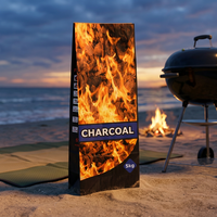 Sac en papier naturel grand format vide avec doublure intérieure de qualité alimentaire pour charbon de bois, idéal pour barbecue, restaurant, entrepôt, maison