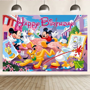 Toile de fond sur le thème de <span class=keywords><strong>Minnie</strong></span> Mouse, couverture de fond pour fête, toile de fond pour anniversaire, décorations de fête pour enfants - Product Image 2