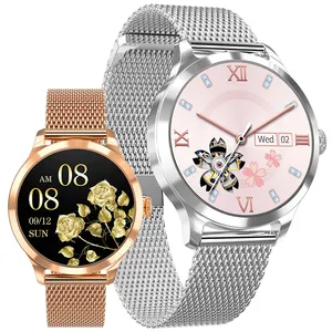 2023 Fashion Heart Rate Blood Pressure Monitor GK10 Reloj Amoled Smart Watch BT Call Round Luxury Smartwatch For Ladies Women