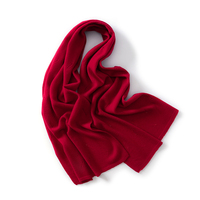 Écharpe en cachemire 100% à motif feuille d'érable pour femme, châle tricoté automne/hiver, doux, uni et confortable