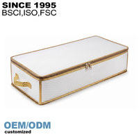 Boîte de rangement pliable en plastique transparent avec poignées et fermeture éclair pour décorations de Noël de qualité supérieure, à placer sous le lit