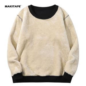 HG631 Veste d'hiver pour homme en laine/polyester écologique respirante coupe-vent doublée en polaire sherpa unie teinte unie coupe régulière - Product Image 2