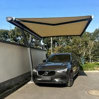 Auvent rétractable électrique 5x4M, auvent en acrylique, structure en alliage d'aluminium, télécommande, protection solaire pour balcon, terrasse, jardin