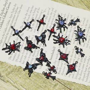 Colgantes de estilo europeo con diseño de mariposa y telaraña, de aleación de zinc y circonita cúbica, para la fabricación de pulseras, venta al por mayor. - Product Image 2