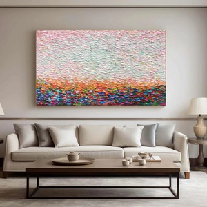 Peinture murale contemporaine texturée, art sur toile, spectre de couleurs vibrantes, art abstrait coloré pour la maison et la galerie - Product Image 1