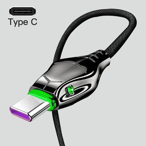 Cable <span class=keywords><strong>de</strong></span> Carga Rápida con Forma <span class=keywords><strong>de</strong></span> Cabeza <span class=keywords><strong>de</strong></span> Serpiente, Indicador LED Verde Dual, Cable <span class=keywords><strong>de</strong></span> Datos Tipo-C con Trenzado <span class=keywords><strong>de</strong></span> Nailon y Aleación <span class=keywords><strong>de</strong></span> Zinc para Teléfono y Portátil - Product Image 2