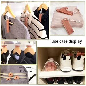 Ensemble de 35 <span class=keywords><strong>copeaux</strong></span> de bois de cèdre <span class=keywords><strong>rouge</strong></span>, anneaux, bandes parfumées, design moderne et simple pour la cuisine, l'armoire, les chaussures, les vêtements, protecteurs - Product Image 2