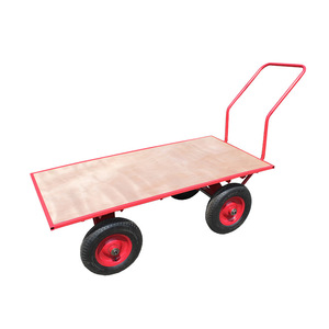 Carretilla de plataforma plana Hongyue de 1500x750 mm, carrito de transporte industrial de cuatro ruedas para logística de almacén - Product Image 2