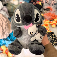 Nouveau jouet en peluche chat noir et gris en coton PP cousu, anti-stress, cadeau d'anniversaire pour enfants, poupée pour machine à griffes, vente chaude