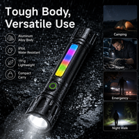 Lampe torche rechargeable A157 30W haute puissance en alliage d'aluminium, étanche IP44, zoom télescopique RGB, queue magnétique, Type-C, pour le camping