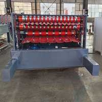 Machine de formage à froid de tôles métalliques à double couche, machine de fabrication de tuiles de toiture ondulées, contrôlée par PLC, moteur à engrenages, marque HKY